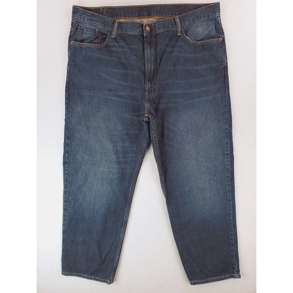 Levis 550 Jeans Mens 44x30 Blue Relaxed Tapered Heavy Denim Baggy Work Pants